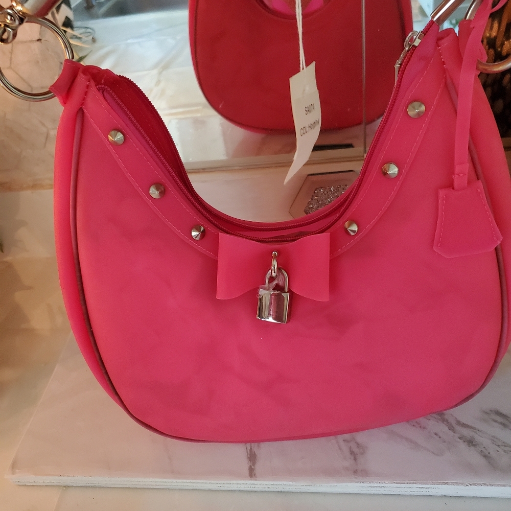 Hot Pink Lucite SHOULDER BAG